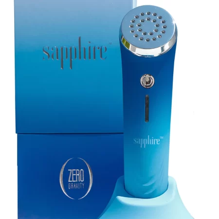 Sapphire skincare device in blue packaging by Zero Gravity, designed for advanced skin rejuvenation.