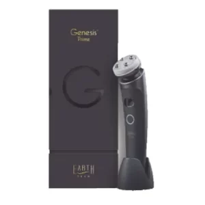 Genesis Prime skincare device with sleek design and packaging by Earth Tech.