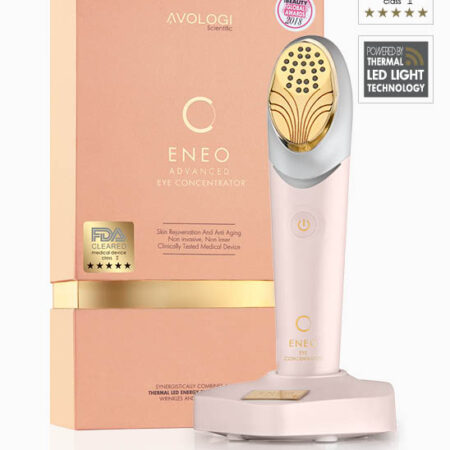 Advanced eye concentrator device with box, designed for skin rejuvenation and anti-aging treatment.