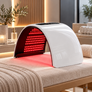 Red light therapy device used for professional skin rejuvenation treatment