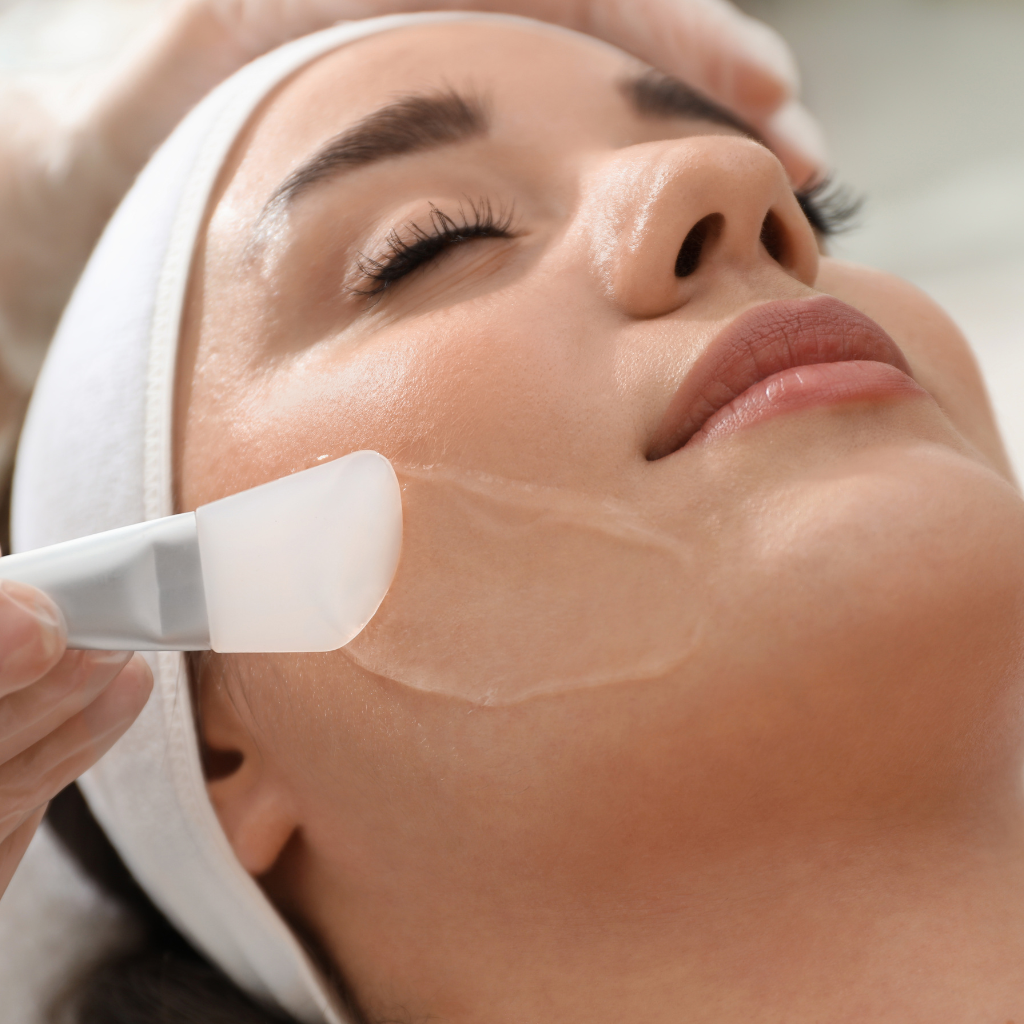 Chemical peel facial treatment.